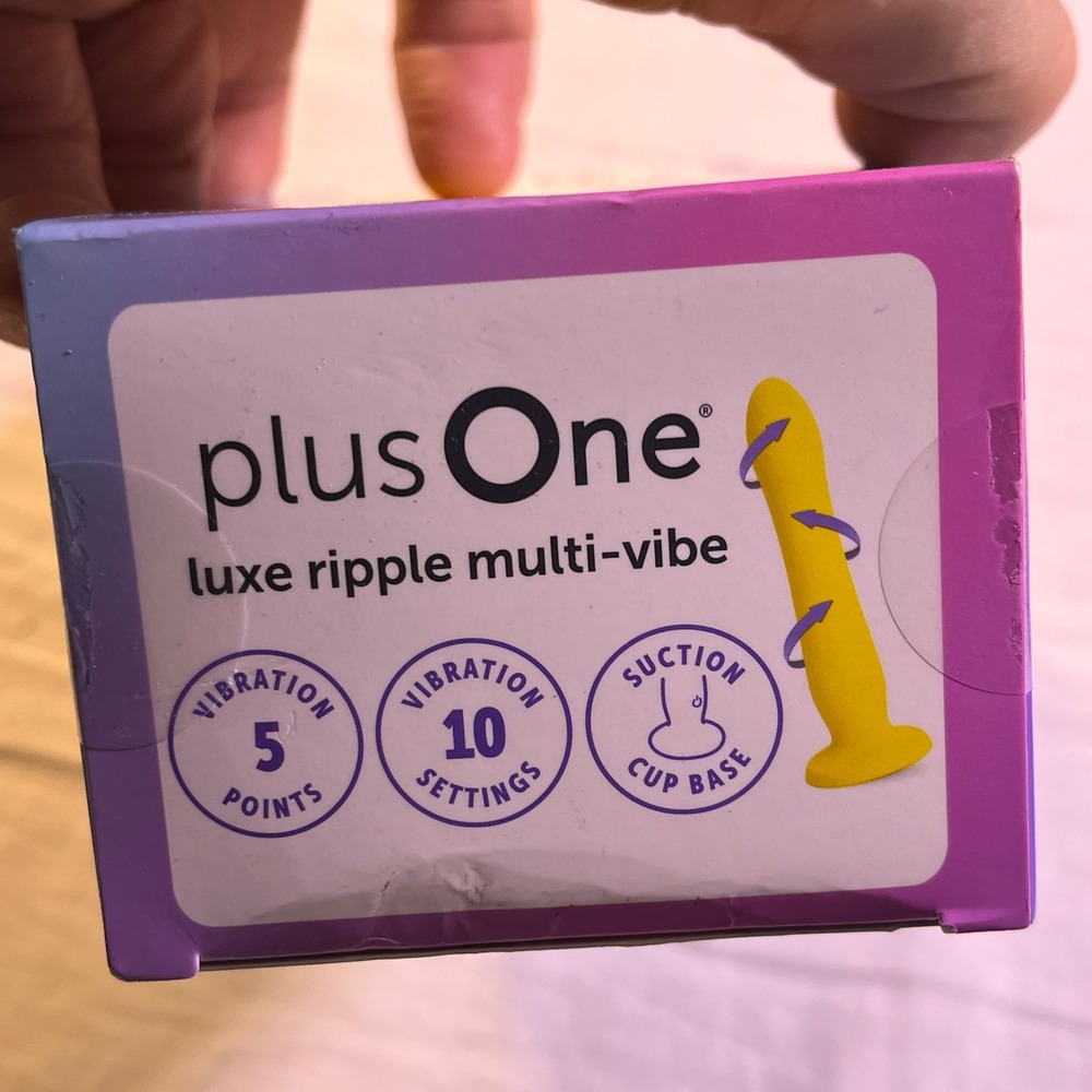 plusOne Luxe Ripple Multi-Vibe Women Yellow NEW 10 Settings Suction Base - Picture 3 of 6